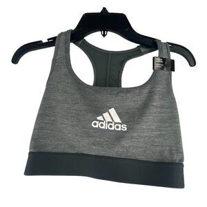 Adidas NWT Women's Power Medium Support Training Sports Bra XS A-C Gray Heather